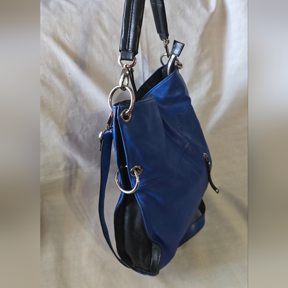 Blue Leather Shoulder Bag - Picture 4 of 16